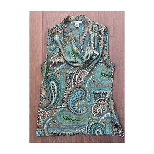 Banana Republic | cowl neck paisley sleeveless top